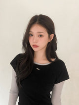 Basic U-neck Warm Pendant T-shirt (5color)