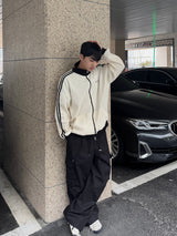  waffle track zip-up