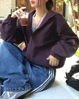 Little Hooded Check Windbreaker