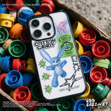 ヒップ 3D ブルー ラビット エポキシ バンパー iPhone ケース