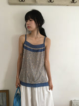 Diez Lace Flower Layered Sleeveless