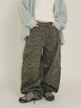 (Leopard Item) Kiya leopard printed balloon-fit wide pants