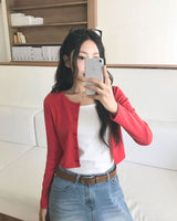 [MADE] Pop Color Ribbed Long Sleeve Cardigan