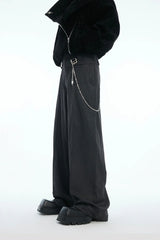 ストライプメタルアクセントストレートレッグトラウザーズ