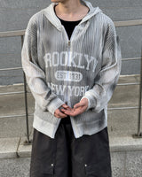 Rukle Mesh Dirty Hooded Zip-Up