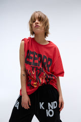 Weekend warrior people artwork T-shirt (Red)_1