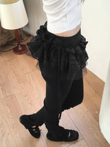 Parts Frill Lace Wrap Layered mini Skirt Belt