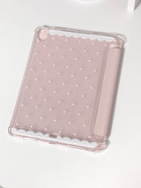 レース水玉模様のiPadケース