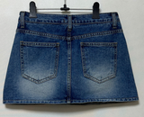 ローライズヒップスカートAラインデニムミニスカート IN SHORTS