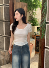 MI Washed Denim Wide Pants (2color)
