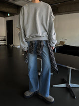 3タップダメージカッティングスウェットシャツ (3color)