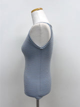 Tencel Striped Boat Neck Sleeveless