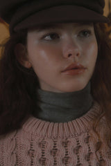 Usual cable knit_pink