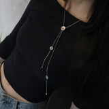 drop button necklace