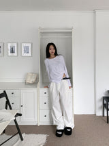  Motion 2WAY Snap Pintuck Wide Banding Long Pants (4 colors)