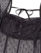 フラワー メッシュ ドレス(CHARCOAL)