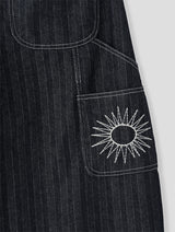 HERRINGBONE NONFADE BALLOON JEANS