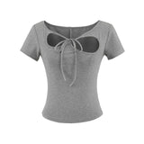 Liora Ribbon Cutout Tee