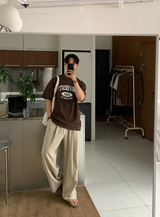 Cool Pin Tuck Linen Wide Pants