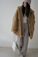 Reversible fur coat, Camel