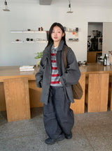 [unisex] ポピスウールハイネックハーフコート