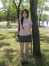 Micon Ribbon Strap Mini Skirt Pants
