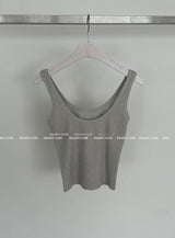 Pigment washed crop sleeveless