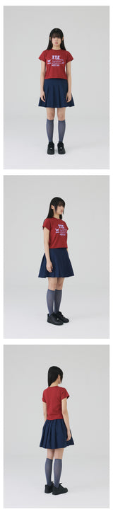 ITZ オフィシャルロゴクロップTシャツ　レッド