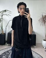 メドローカットハーフジップ半袖Tシャツ