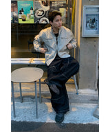 Non-faded double-knee carpenter denim pants