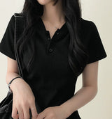 Brie button food short sleeve tee