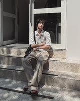 Summer Cooling Linen Half Banding Slacks