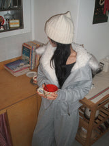 Fur zip-up set