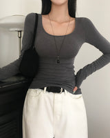 [MADE] Finger hole, square long sleeve T-shirt