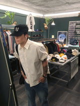 No.1818 2way roll up half SHIRT (3color)