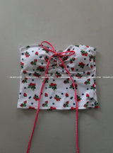 a strawberry tube top bikini