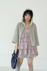 VANILLA TERRY HOOD CAPE (GREY)