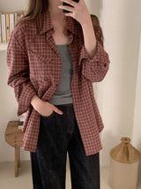 #Classic Unique Pocket Check Overfit Shirt (3color)