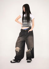 (UNISEX)トーントワイライトブラックデニム