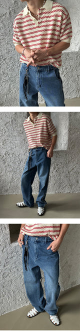 [S/S] カットオフセミワイドデニムパンツ (2color)