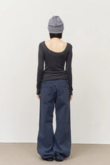 (W) Plave Tencel Top