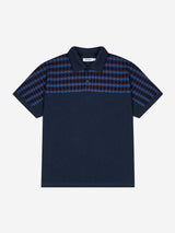 レギュラー チェスト グリッド ウェーブ PK ティー (NAVY)
