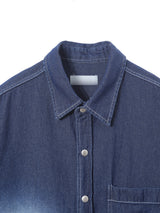 Deep ocean denim set up shirt 2C