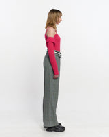 Detachable Sleeve One Shoulder Top _ PINK