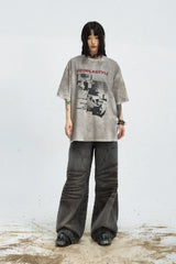 ビンテージウォッシュドルーズフィットTシャツ