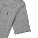KIRSH プレーンスリムフィットヘンリーネックTシャツ【グレー】