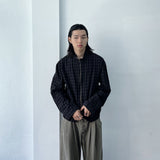 Dark Plaid Two-Way Zip Shirt