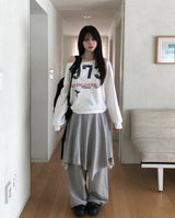 Kyou Unbalance Layered Shirring Skirt