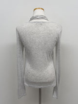 Shirred halterneck layered T-shirt