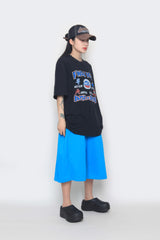 long wide sweat half pants